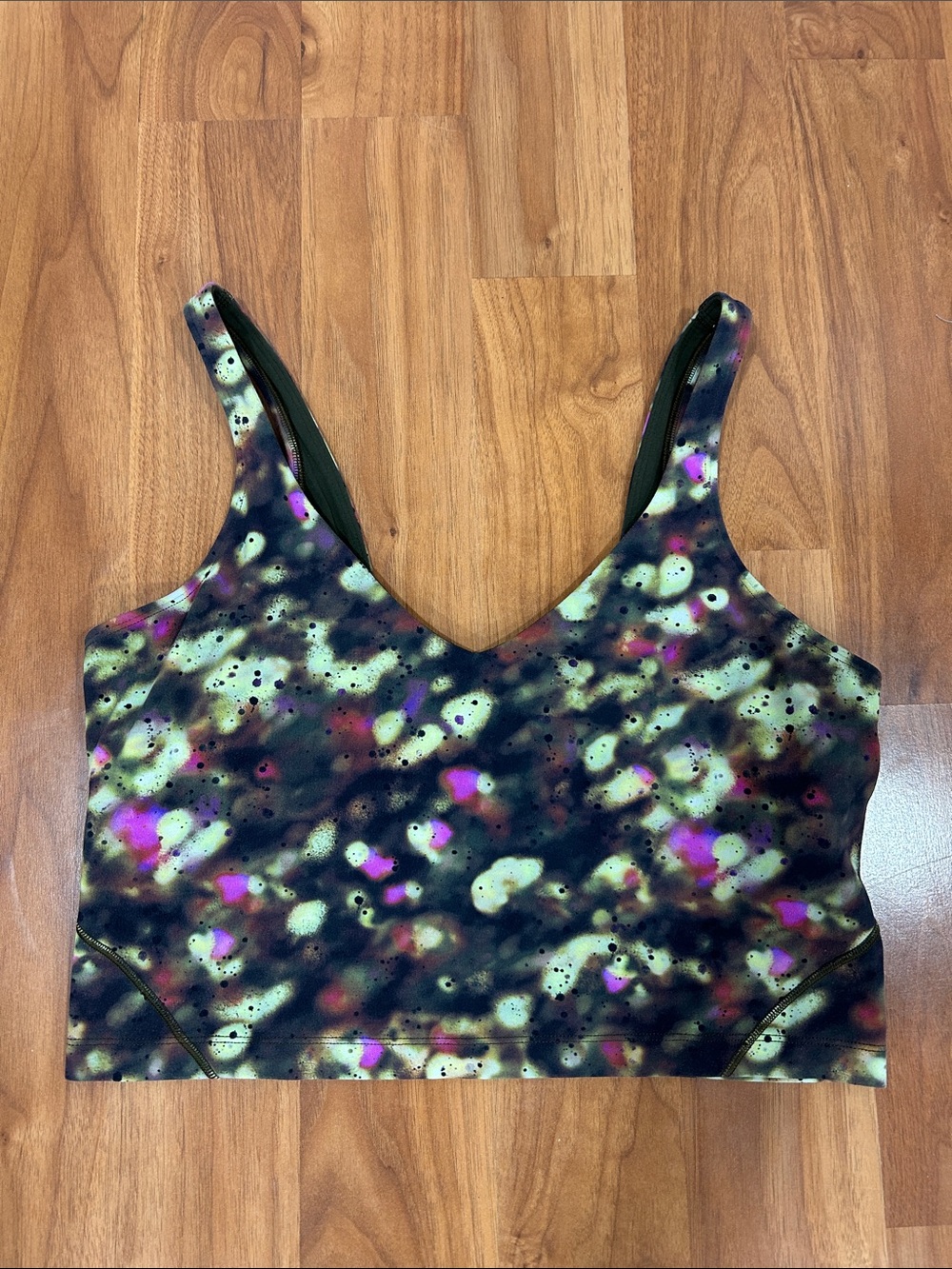 Lululemon Align Cropped Tank Top Size 12 Soft Focus Splatter Green Multi